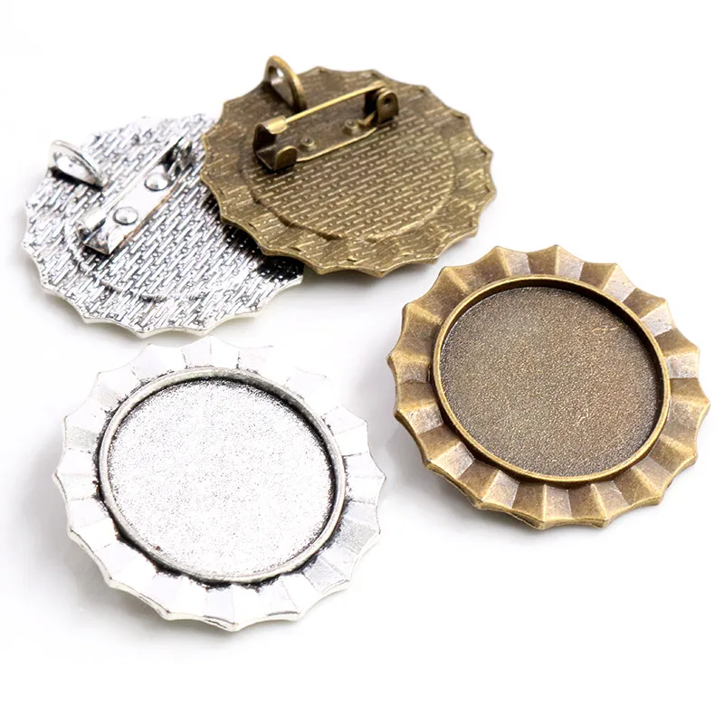 Новая мода 5 шт 25 мм Внутренний размер Античная Посеребренная Брошь Камея Кабошон