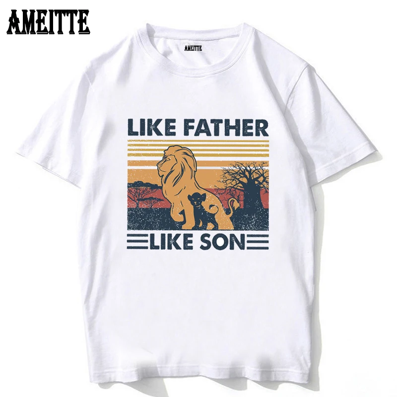 Футболка унисекс с рисунком как отца сына Льва летняя модная мужская футболка