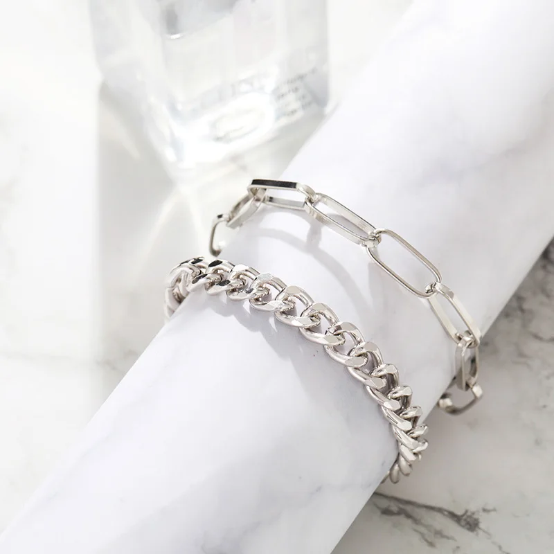 

Beach Hot Foot chains 2021 Popular Hit-hop 2layers Curb Chains Anklets Women's Leg Bracelets Lady Summer Beach Jewelry Gifts
