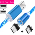 Светящийся Магнитный зарядный кабель Type-C Micro USB для Samsung A21S A5 huawei Honor 9a Asus Zenfone Max Pro Nubia M2, зарядное устройство для телефона