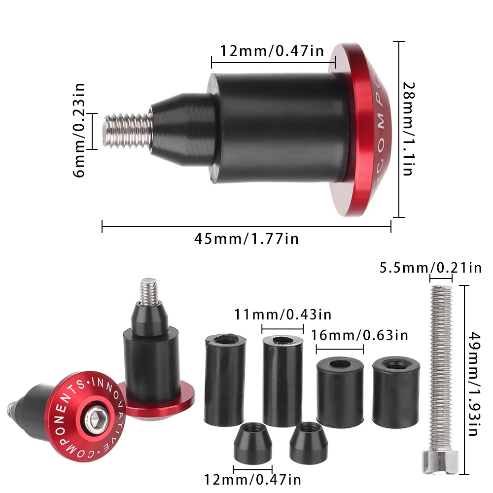 1 компл. Руль мотоцикла торцевой вес руля ручка штекер захват из алюминиевого