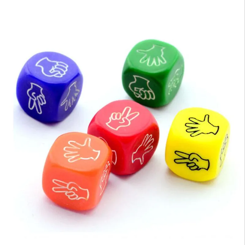 

2021 6pcs 6-sided Dice Rock Paper Scissors Dice Kids Board Game Toys Prop