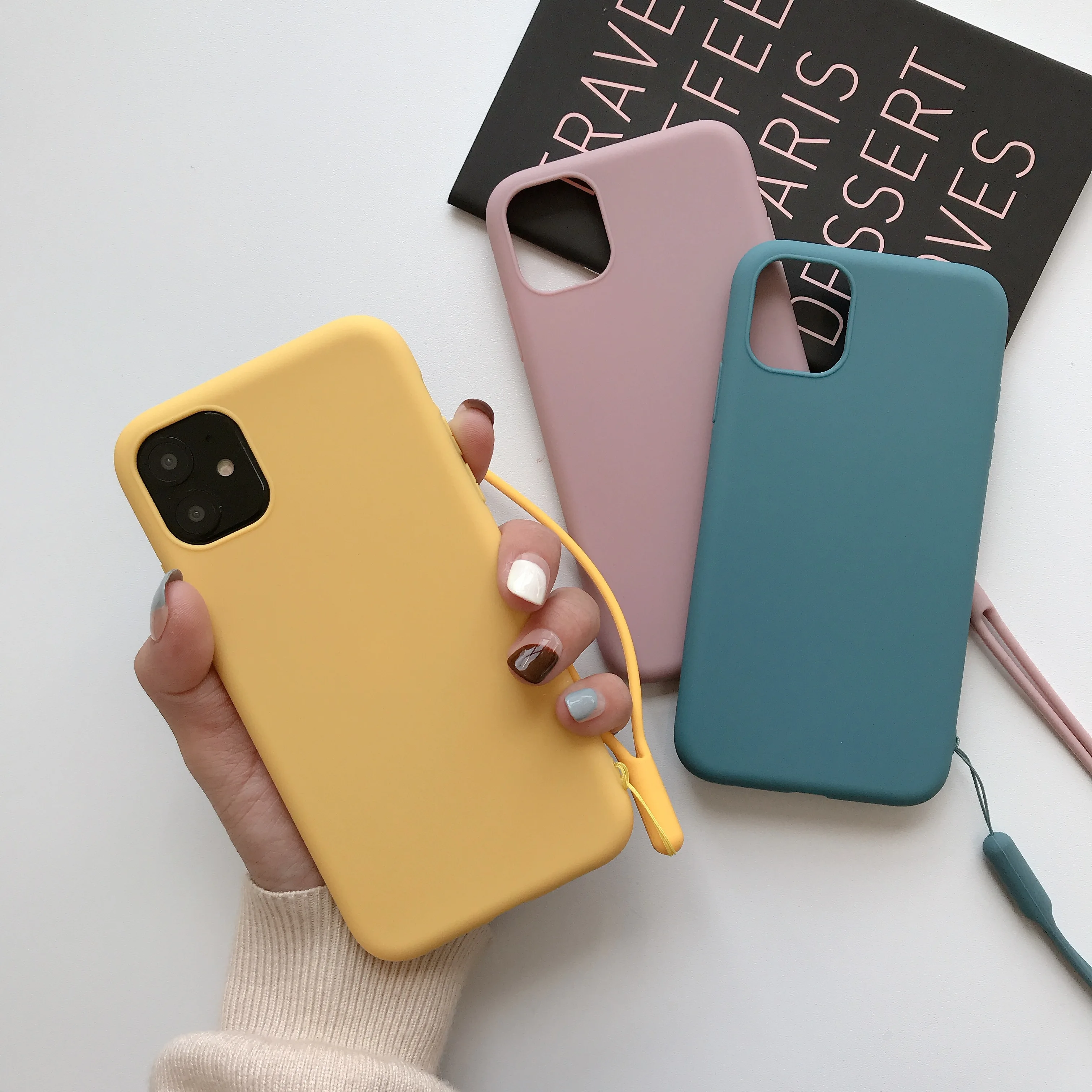 Чехол для мобильного телефона iPhone 6 ярких цветов 6s 7 8 Plus X XR XS 11 Pro Max милый простой