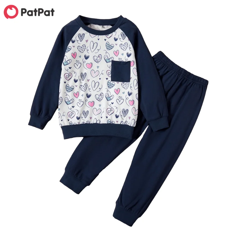 

PatPat 2020 New Spring and Autumn 2-piece Baby / Toddler Heart Top and Pants Set