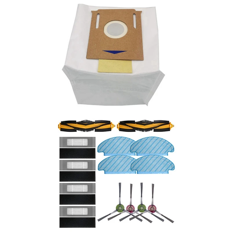 

2 Set Vacuum Cleaner Parts: 1 Set Large Capacity Dust Bag & 1 Set Roller Main Brush Filter Side Brush
