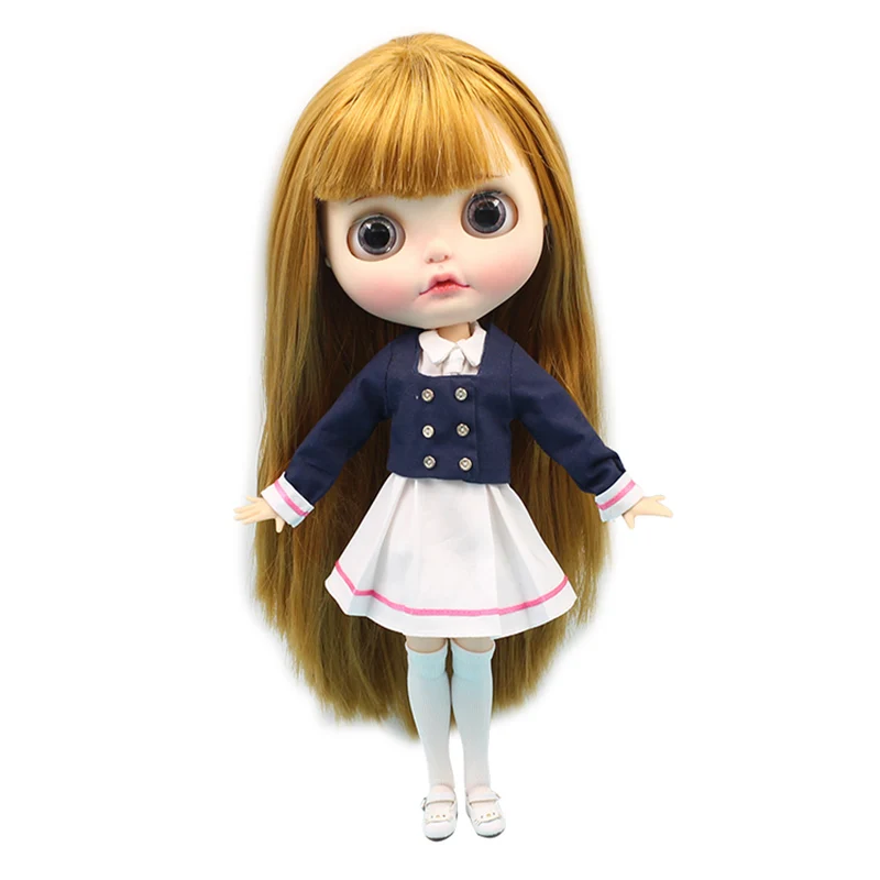 

Blyth Clothes Youth School Wear Uniform Coat and Dress and Stockings Set 1/6 BJD Doll Joint ICY Dolls Baby Doll Accessories