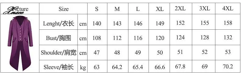 

Xnxee Men's Medieval Renaissance Costume Fashion Coat Steampunk Vintage Tailcoat Jacket Gothic Victorian Frock Cosplay Costume