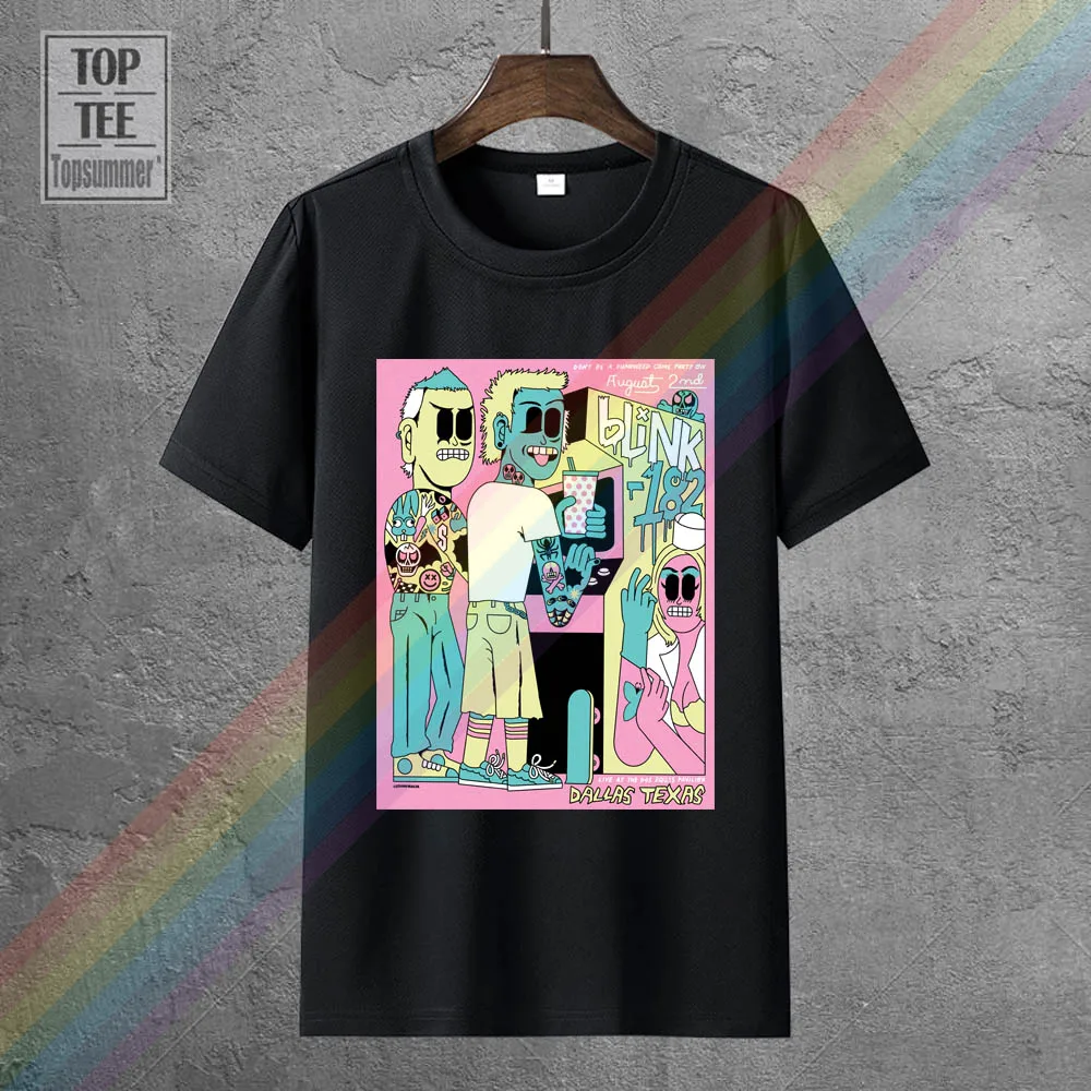 

Blink 182 Tour Dallas Texas August 2 2019 T Shirt Style Round Tee Shirt