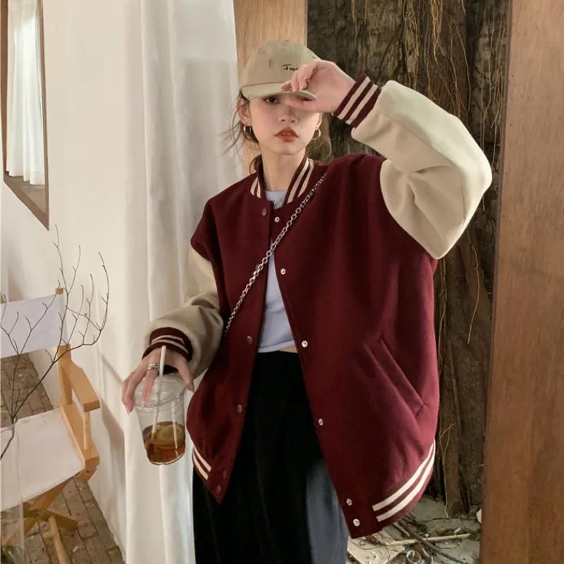 Женская куртка с цветными вставками повседневные женские пальто для осени и зимы