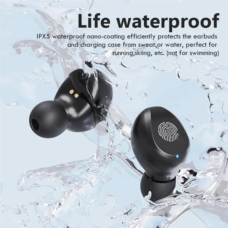 

Wireless Headphones with Microphones TWS Earphone Bluetooth 5.1 IPX5 Waterproof Noise Cancelling Bluetooth Headset Type C Charge