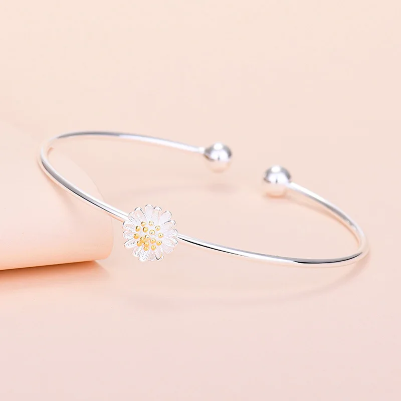 Женский модный простой открытый браслет с маргариткой маленькие свежие