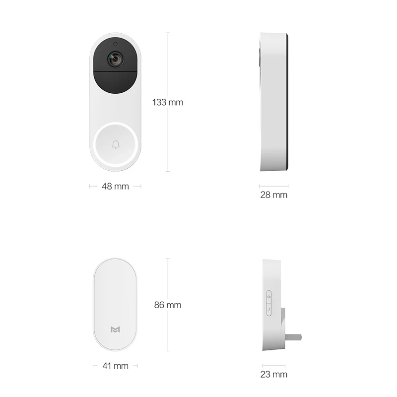 Xiaomi Xiaomo AI распознавание лица 1080P ИК ночного видения видео дверной звонок Обнаружение движения SMS Push домофон