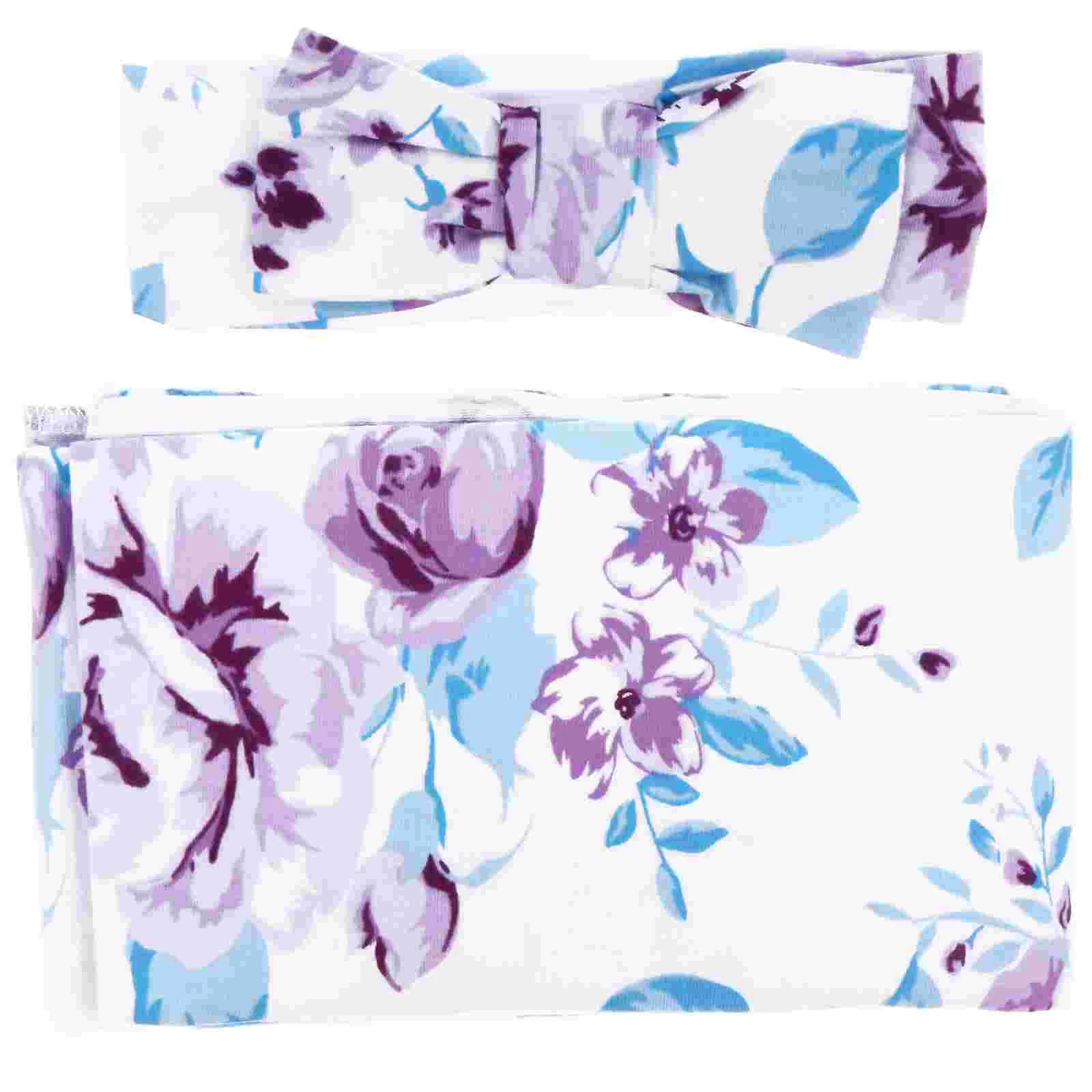 

1 Set 2 Pcs Protective Headband Multipurpose Blanket Printed Sleeping Swaddle