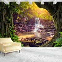 custom papel de parede 3d forest waterfall landscape photo wall painting living room sofa bedroom home decor mural wall covering