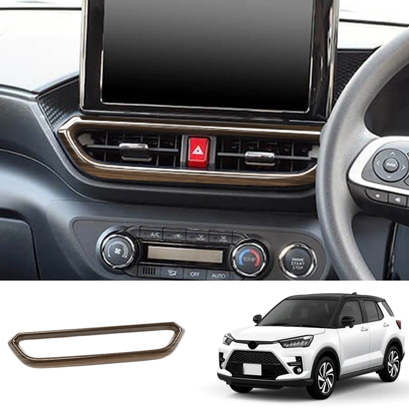 

Car Dashboard Middle Air Outlet Decorative Frame Center Air Duct Panel Trim Cover for Toyota Raize A200A A210A 2020-2021