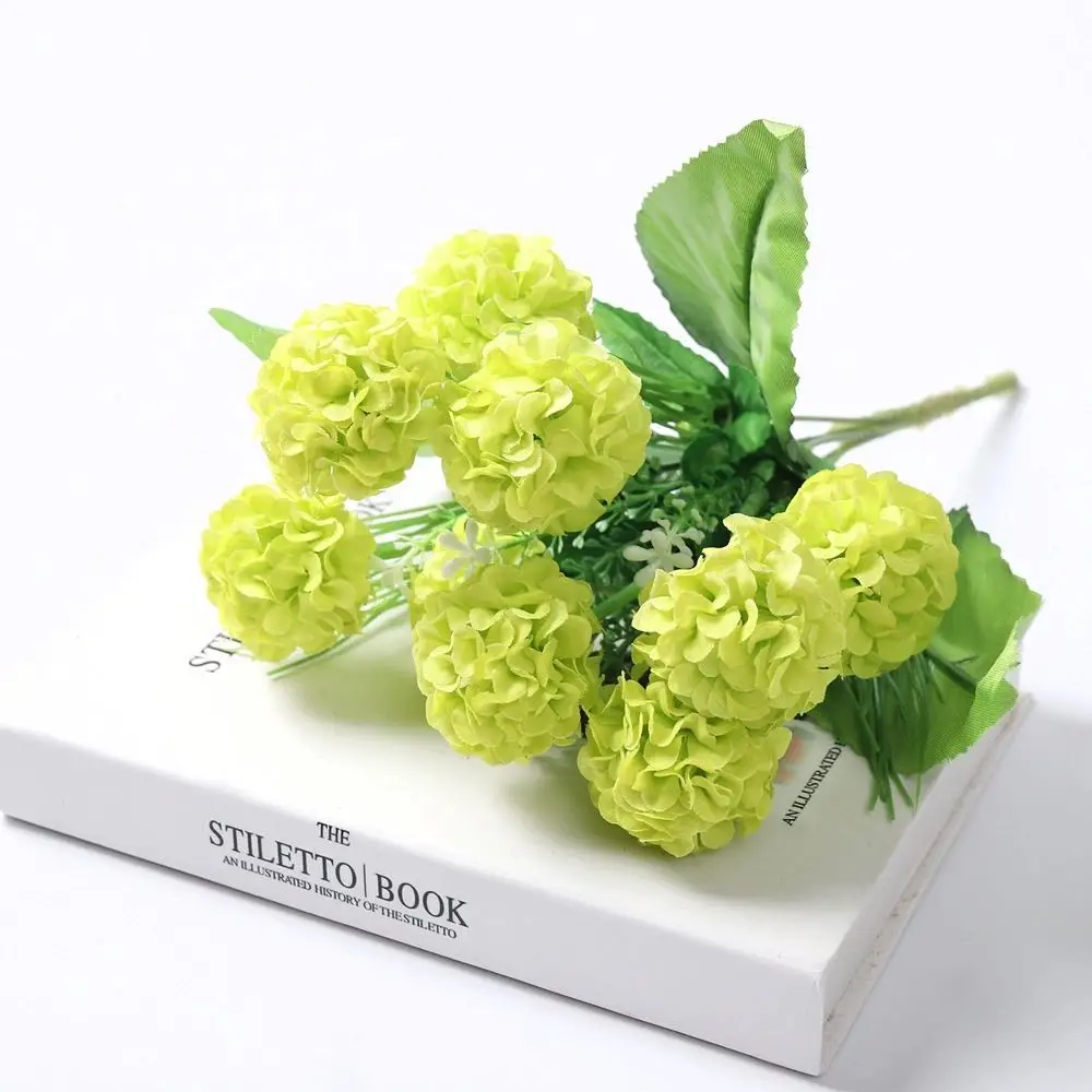 1 букет из 9 искусственных гортензии шары хризантем искусственные шелковые цветы