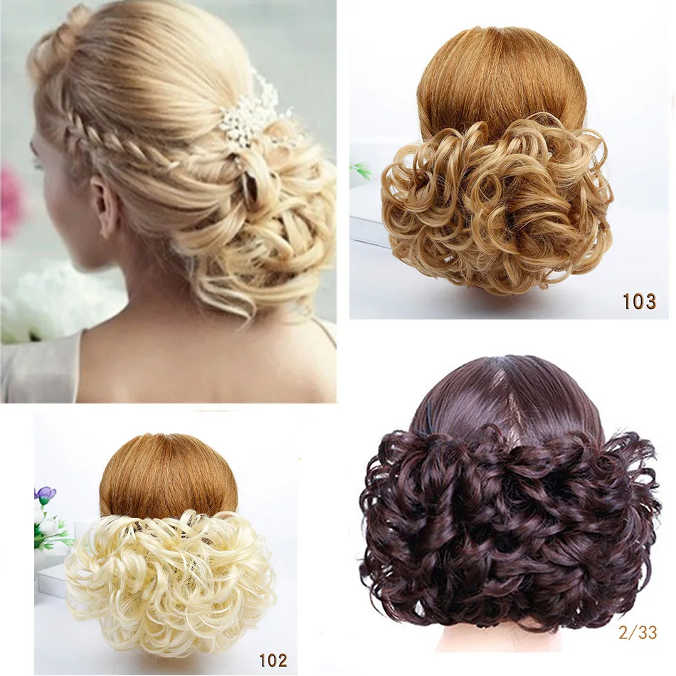 MUMUPI кудрявый зажим в эластичной ленте волос пучок шиньон с зажимом Бун для