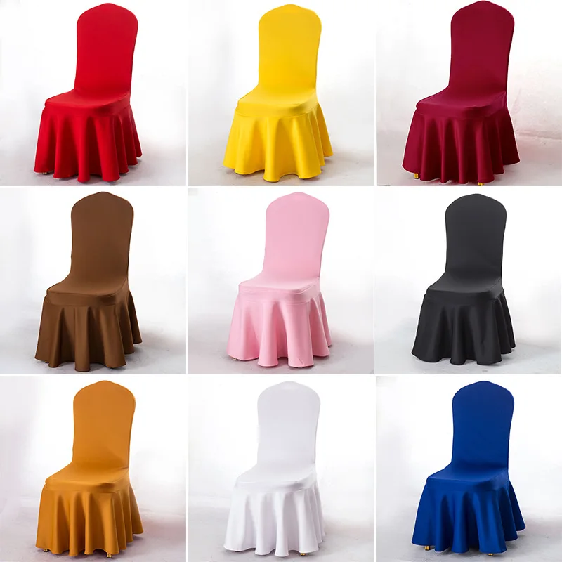 

5pcs 10pcs/lot Elastic Hotel Wedding Chairs Cover Fully Inclusive Fabric thicker Chair Covers For Party Banquet Event Decoration