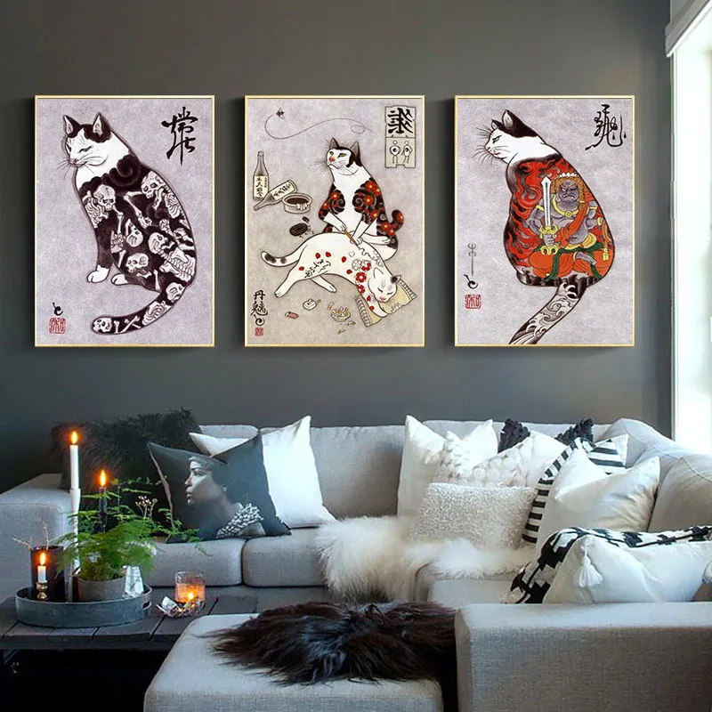 Японский самурайский фотографический бумажный плакат с белым покрытием