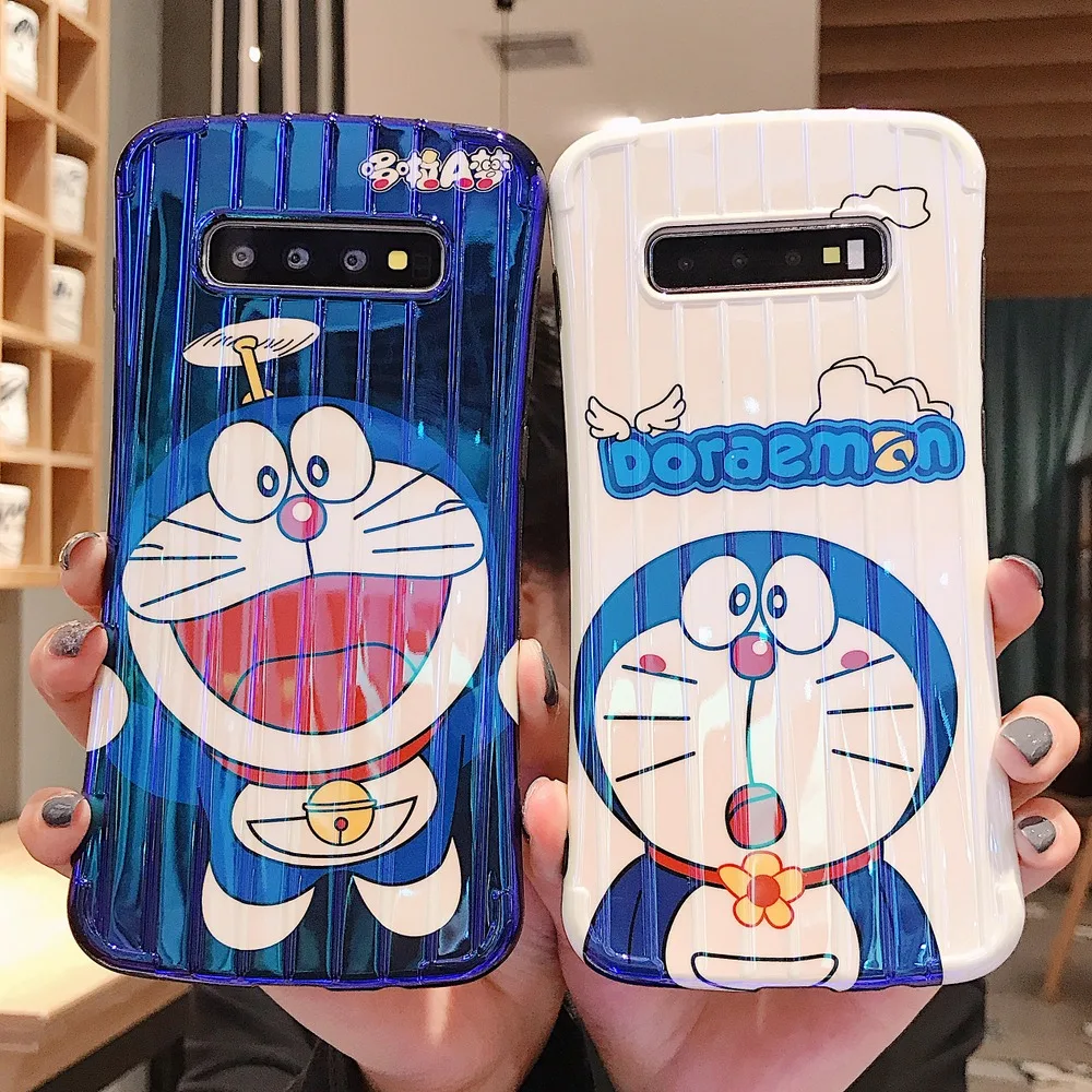 Противоударный чехол Doraemon с рисунком для samsung Galaxy S10 Plus S8 S9 модный дизайн чемодана