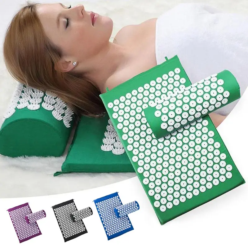 

Акупрессурный коврик, Массажная подушка для снятия стресса, боли в спине и теле, подушка с шипами для йоги