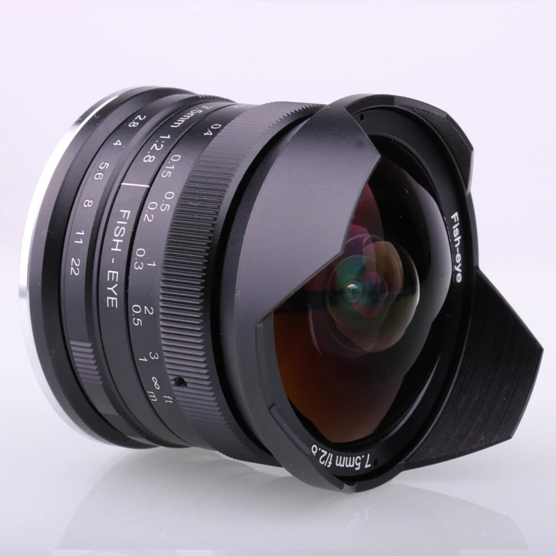 7 5 мм f2.8 рыбий глаз 180 APS-C ручной фиксированный объектив для Canon EOS-M крепление E Fuji FX