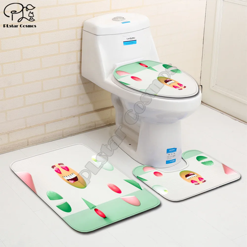 

Galaxy psychedelic pattern funny 3D printed Bathroom Pedestal Rug Lid Toilet Cover Bath Mat Set drop shipping style-3
