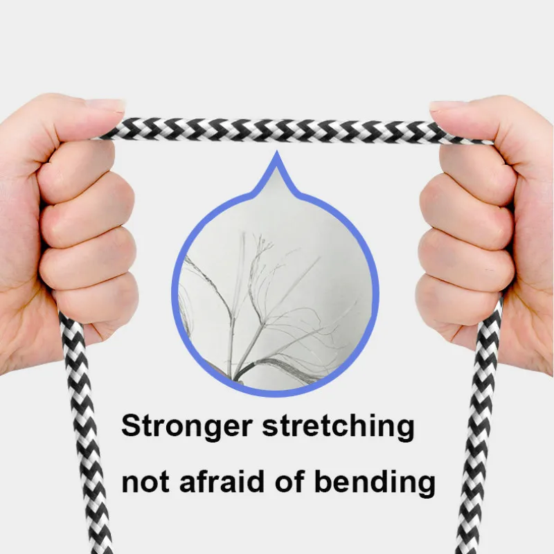 1 м 5А кабель для быстрой передачи данных зарядный TYPE-C нейлоновый Плетеный