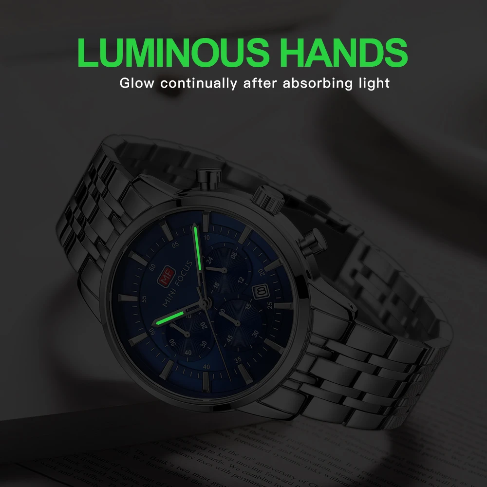 

Top Luxury Quartz Watch Men Sport Dress Chronograph Clock Mens Watches Full Steel Band Waterproof Dropshipping Gift Boyfriend