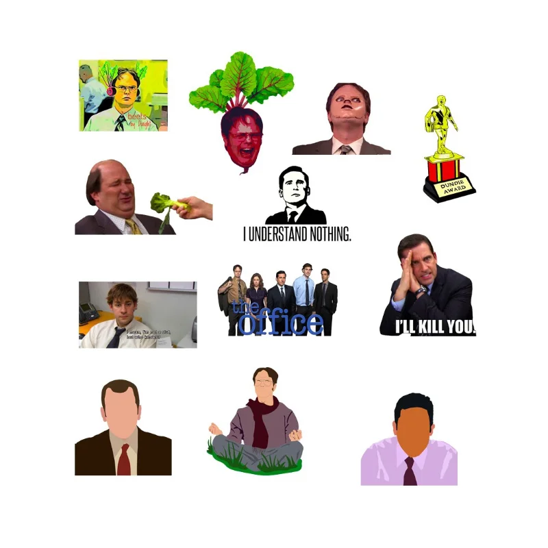 50pcs the office tv show kids 90s paster gift toy cosplay funny decal scrapbooking diy phone laptop waterproof decorations free global shipping