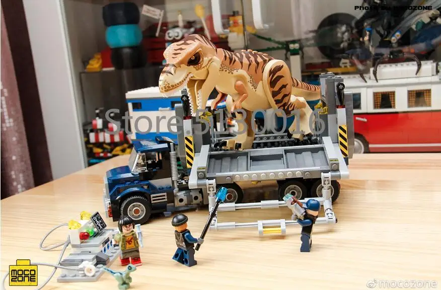 T. Rex транспорт 10927 Юрский Мир серии 609 шт. Парк Юрского периода строительные блоки модель Детские Классические игрушки 75933