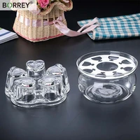 borreyportable teapot holder base glass coffee water scented tea warmer candle holder teapot warmer insulation heart shaped base