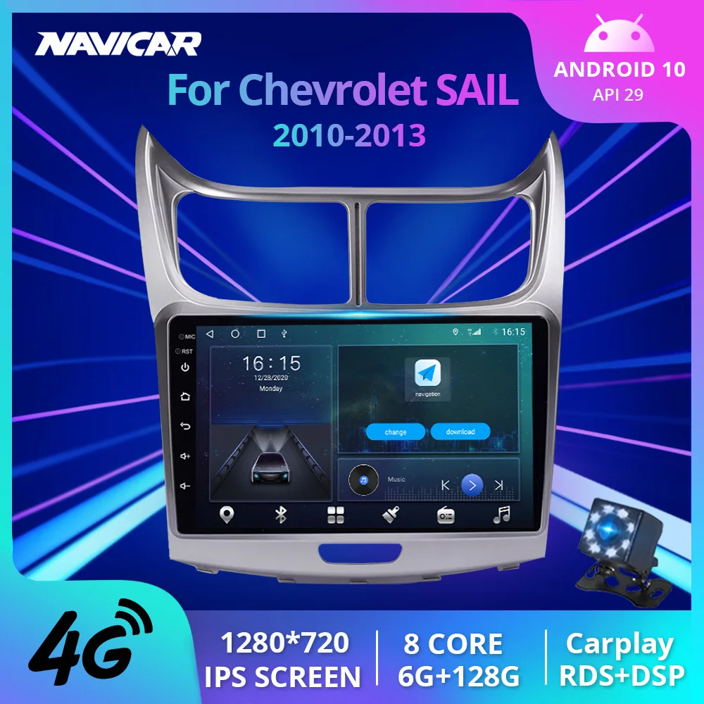 Автомагнитола 2 Din Android 10 0 для Chevrolet Sail 2010-2013 с GPS-навигацией автомобильный