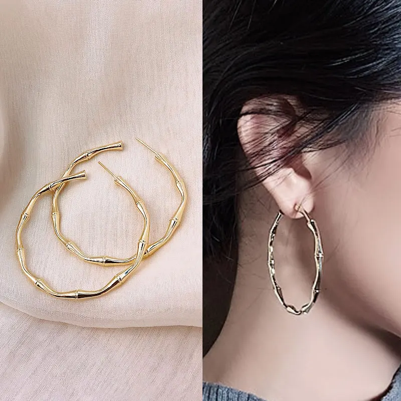 

BOAKO Big Round Earrings For Women Fashion Jewelry 2020 Earrings Dangle Pendientes Piercing Oreille Kolczyki #Yj23