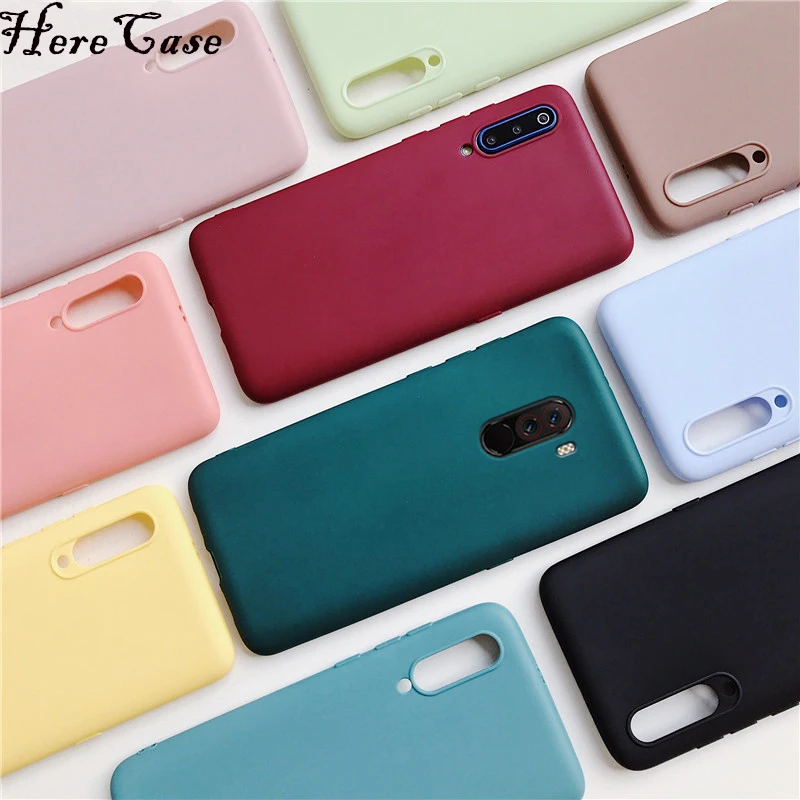 for pocophone f1 candy color silicone case for xiaomi mi play max 3 note 3 matte soft tpu back cover case poco phone f1 max3 free global shipping