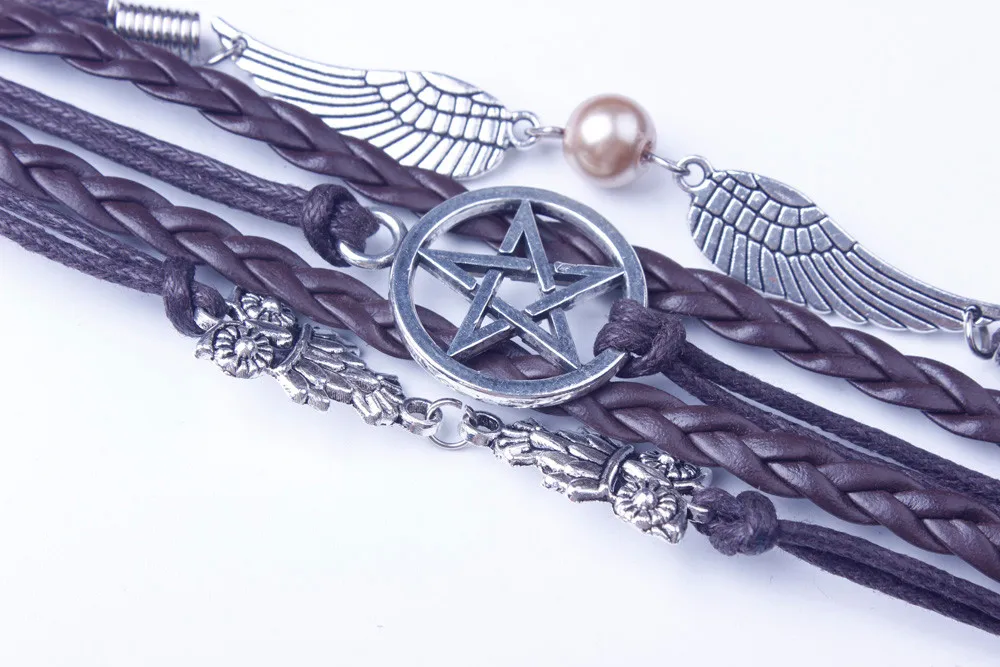 2020 Висячие крылья Мечта Бесконечность браслет звено браслеты амулеты ретро тон