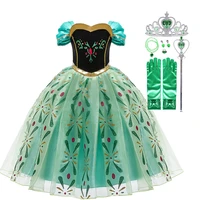 3 10 years baby girl anna princess dress frozen costume girls anna cosplay costume kids birthday party carnival evening dress