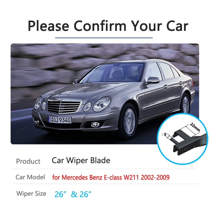 for Mercedes Benz E Class W211 2002~2009 Car Wiper Blade Windshield E200 E250 E270 E280 E300 E320 E350 E400 E420 E450 E500 | Автомобили и