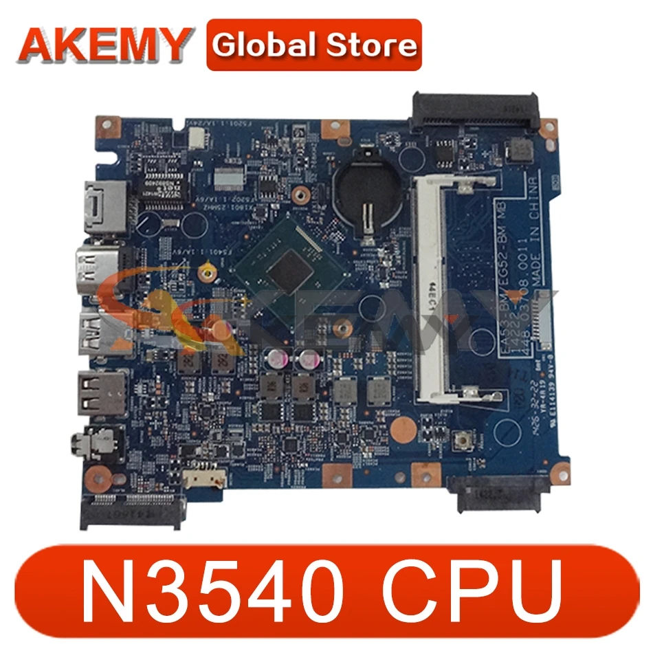 

AKEMY для Acer Aspire ES1-512 Материнская плата ноутбука NBMRW11001 14222-1 N3540 Процессор NB.MRW11.001 448.03703.0011