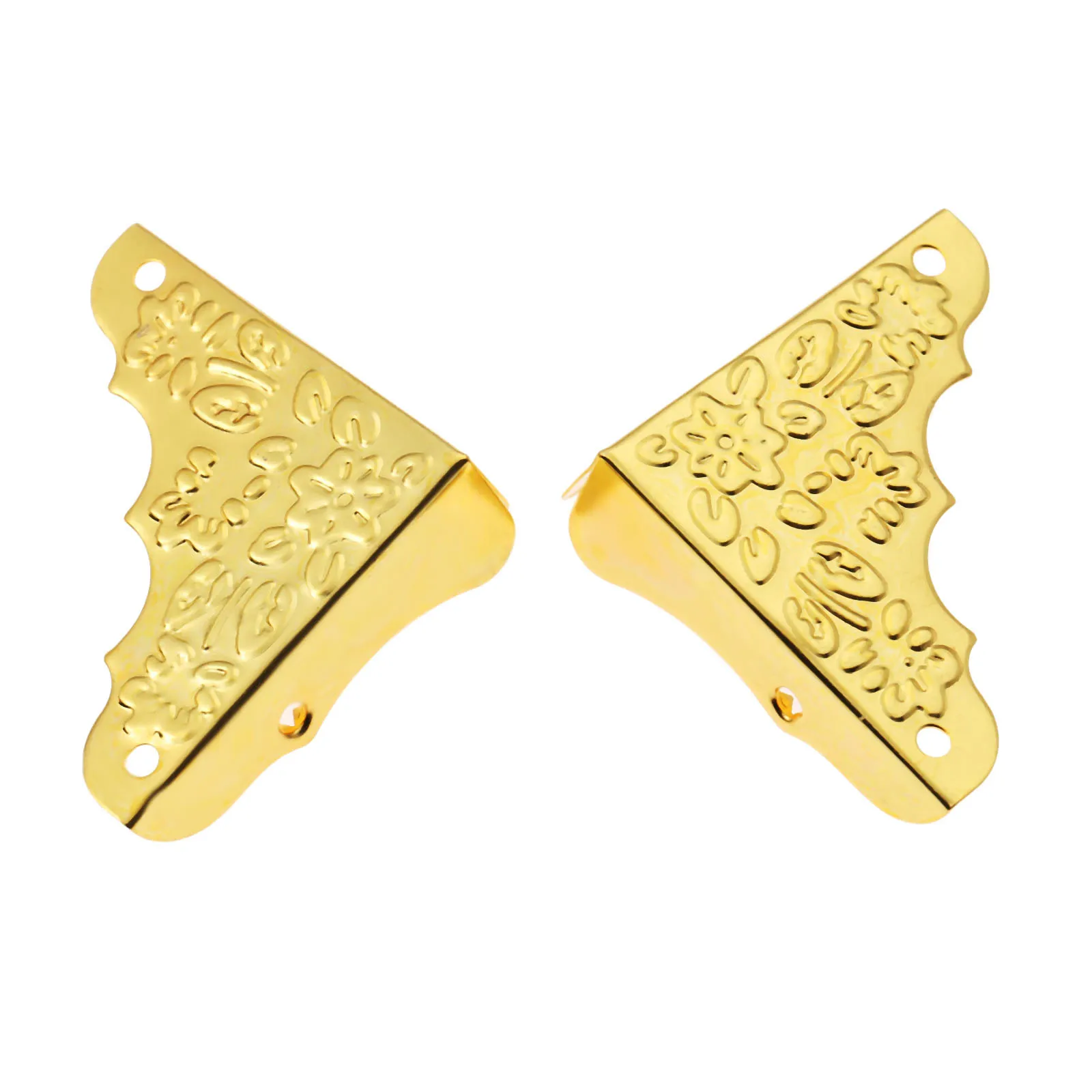 12 шт. золотые уголки железа протекторов + 48 винты с цветочным рисунком старый