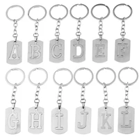 26 letters stainless steel pendant key rings alphabet keychains for women men jewelry bag decor fashion accessories