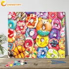 Картина по номерам CHENISTORY, еда, картина для детей и взрослых по номеру, Пончик, цветной торт, рисование на холсте