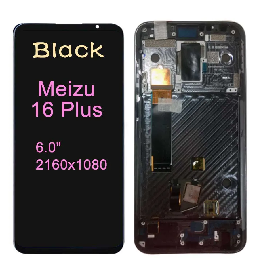 Meizu 16 ЖК-дисплей Дисплей кодирующий преобразователь сенсорного экрана в сборе запасные 16th M882Q M8821H M872Q M872H для Meizu 16 плюс ЖК-дисплей 16X Экран