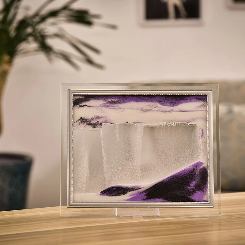 

Прозрачная стеклянная рамка для рисования пейзажа, 3d-динамическая Переливающаяся песчаная живопись, JAN88