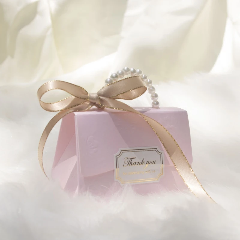 

European Romantic Pearl Portable Gift Box Wedding Favor Candy Boxes Carton Birthday Party Candy Box Bag DIY Wrapping Supplies