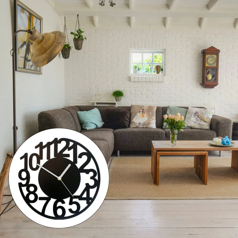 Подвесные часы в форме полумесяца простые бесшумные акриловые без