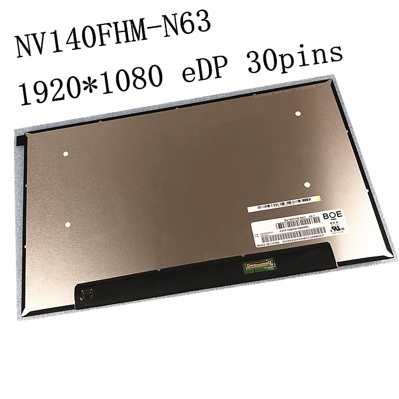 

14.0-inch Laptop LCD Screen IPS display NV140FHM-N63 FHD 1920*1080 72% NTSC eDP 30 pins matrix panel replacement