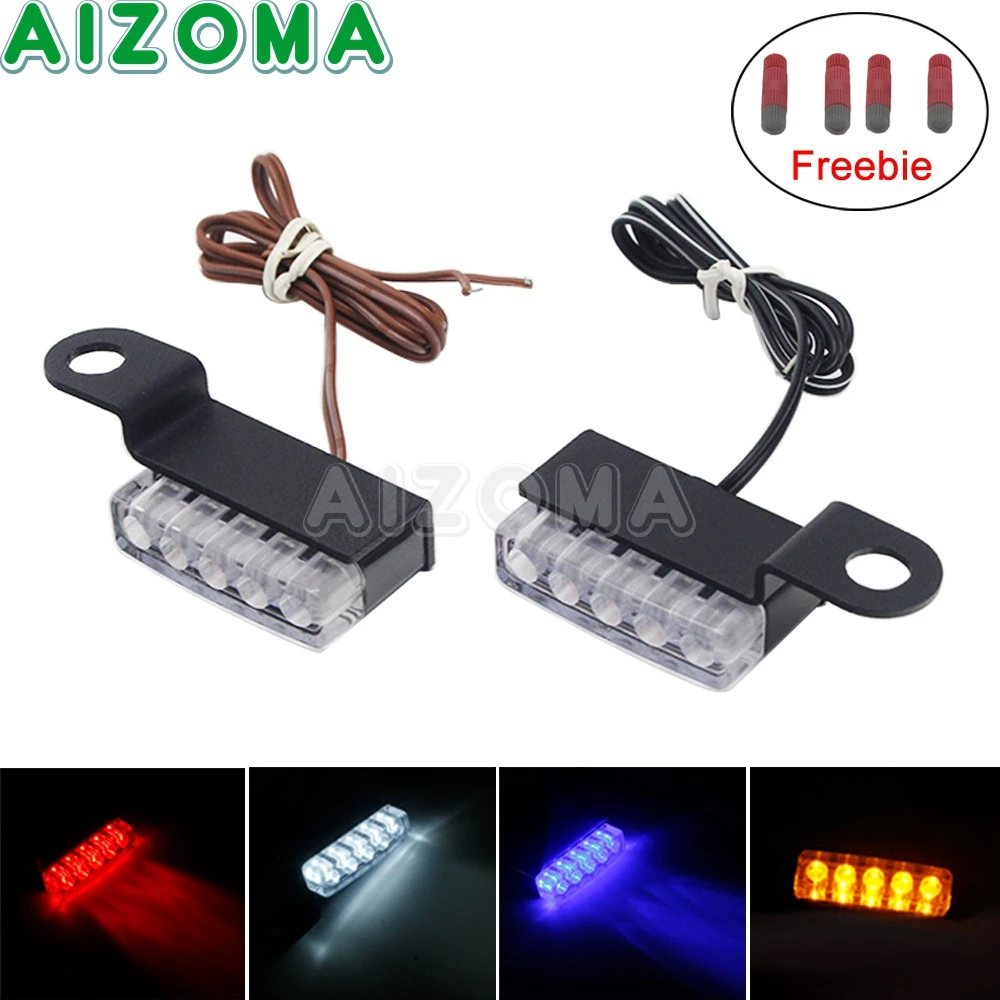 

For Harley Sportster XL Ducati Yamaha Suzuki Motorcycle DC 12V Mini LED Turn Signal License Plate Light Running Indicator Lamp