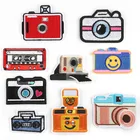 Ретро Симпатичные наклейки для камеры сделай сам, наклейки для пришивания утюгом, нашивка для одежды, декоративные наклейки, аксессуары