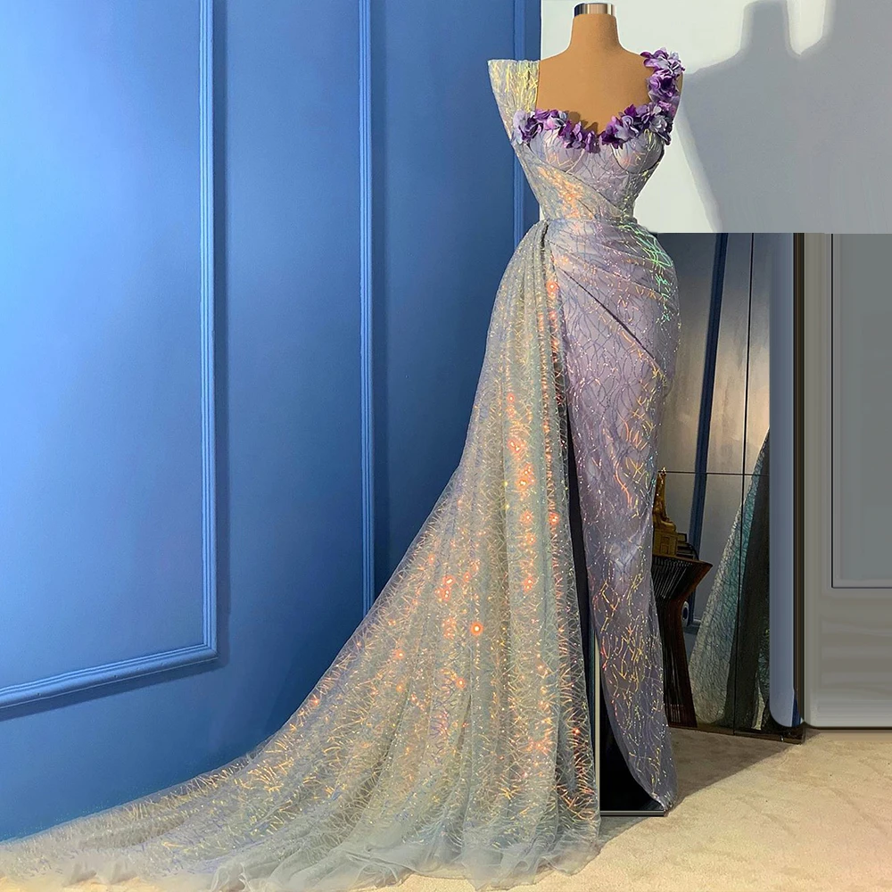 

Блестящее фиолетовое платье знаменитости для сердца с длинным шлейфом 2022, пляжные женские платья для выпускного вечера, вечернее платье дл...